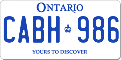 ON license plate CABH986