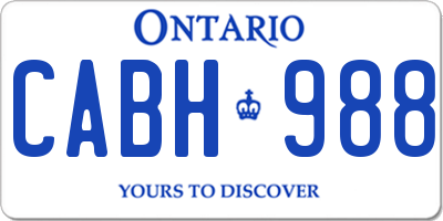 ON license plate CABH988