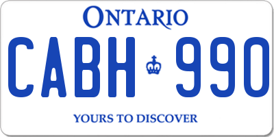 ON license plate CABH990