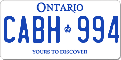 ON license plate CABH994