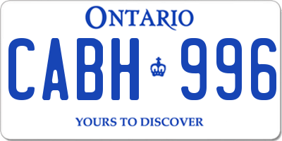 ON license plate CABH996