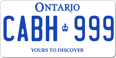 ON license plate CABH999