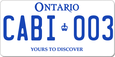 ON license plate CABI003