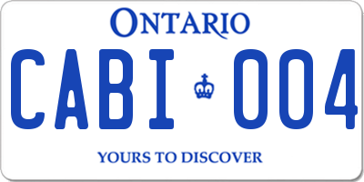 ON license plate CABI004