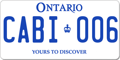 ON license plate CABI006