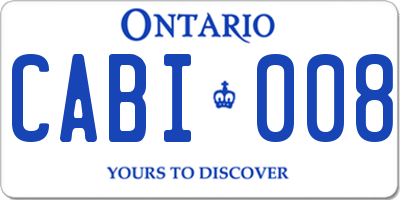 ON license plate CABI008