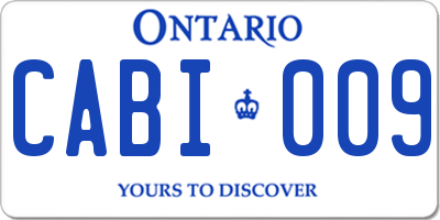 ON license plate CABI009