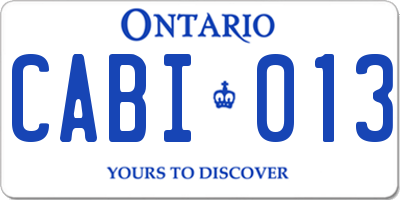 ON license plate CABI013