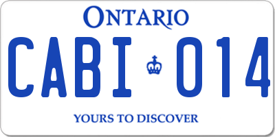 ON license plate CABI014