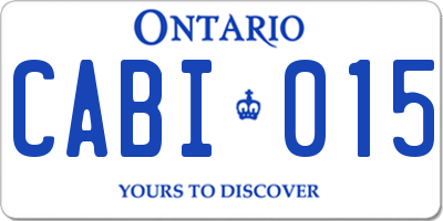 ON license plate CABI015