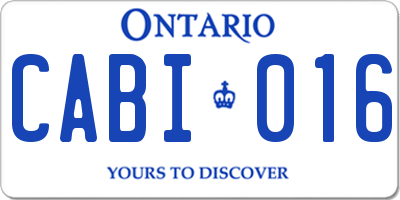 ON license plate CABI016