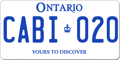 ON license plate CABI020