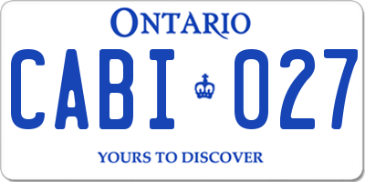 ON license plate CABI027