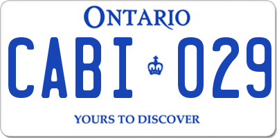 ON license plate CABI029