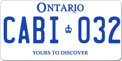 ON license plate CABI032