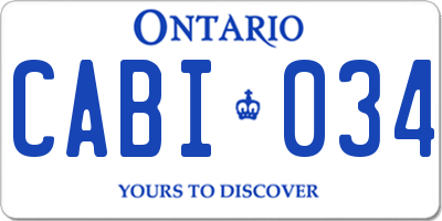 ON license plate CABI034