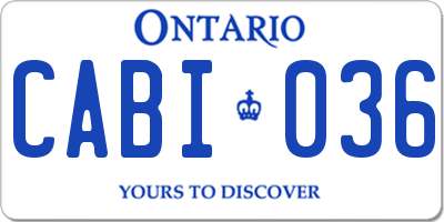 ON license plate CABI036