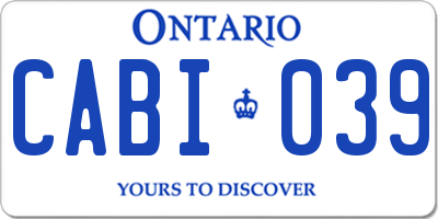 ON license plate CABI039