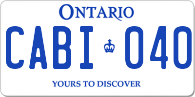 ON license plate CABI040