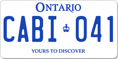 ON license plate CABI041