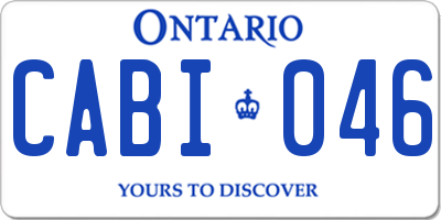 ON license plate CABI046