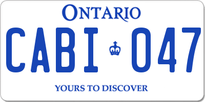 ON license plate CABI047