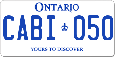 ON license plate CABI050