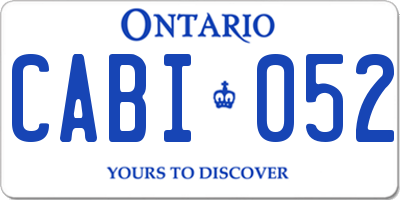 ON license plate CABI052