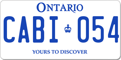 ON license plate CABI054