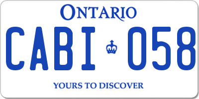 ON license plate CABI058