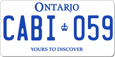 ON license plate CABI059