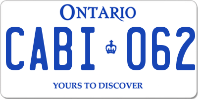 ON license plate CABI062