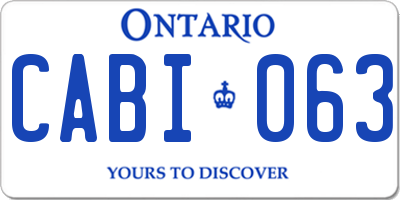 ON license plate CABI063