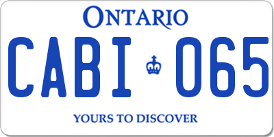 ON license plate CABI065