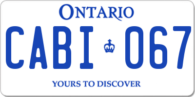 ON license plate CABI067