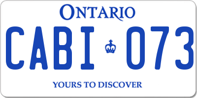 ON license plate CABI073