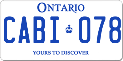 ON license plate CABI078