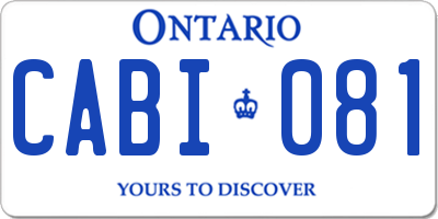 ON license plate CABI081