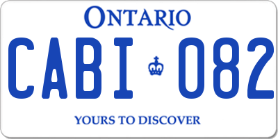 ON license plate CABI082