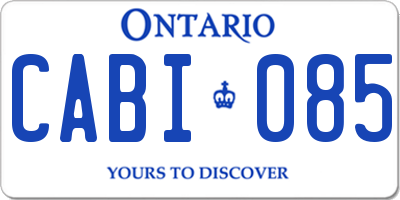 ON license plate CABI085