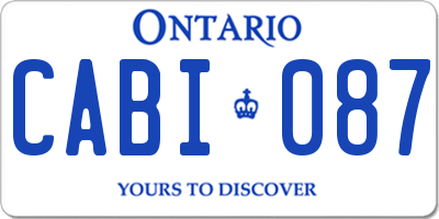 ON license plate CABI087