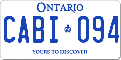 ON license plate CABI094