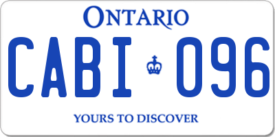 ON license plate CABI096