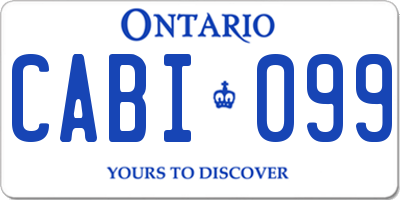 ON license plate CABI099