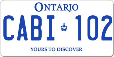 ON license plate CABI102