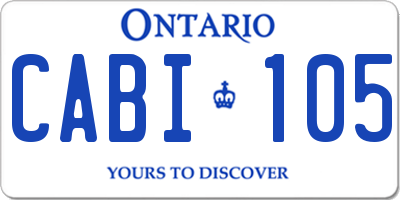 ON license plate CABI105