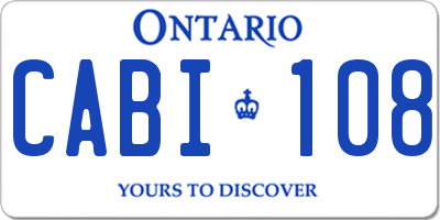 ON license plate CABI108