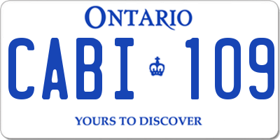 ON license plate CABI109