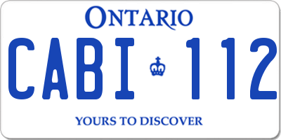 ON license plate CABI112