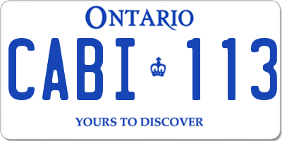 ON license plate CABI113